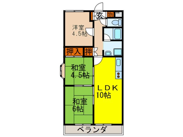 ビスタ萩原台２号棟の物件間取画像